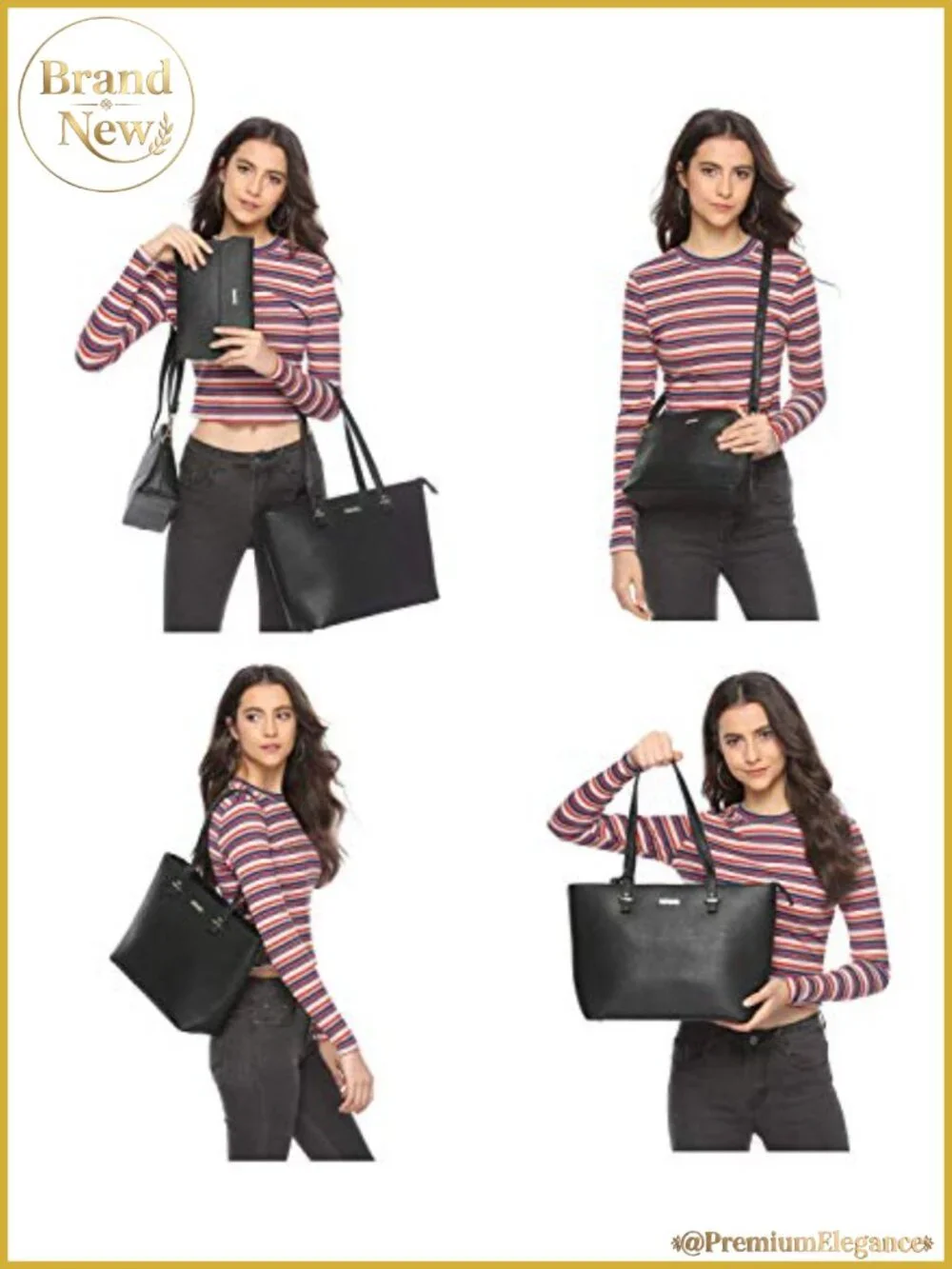 Women Satchel Handbag Set with Tote, Messenger, Wallet, Card Holder